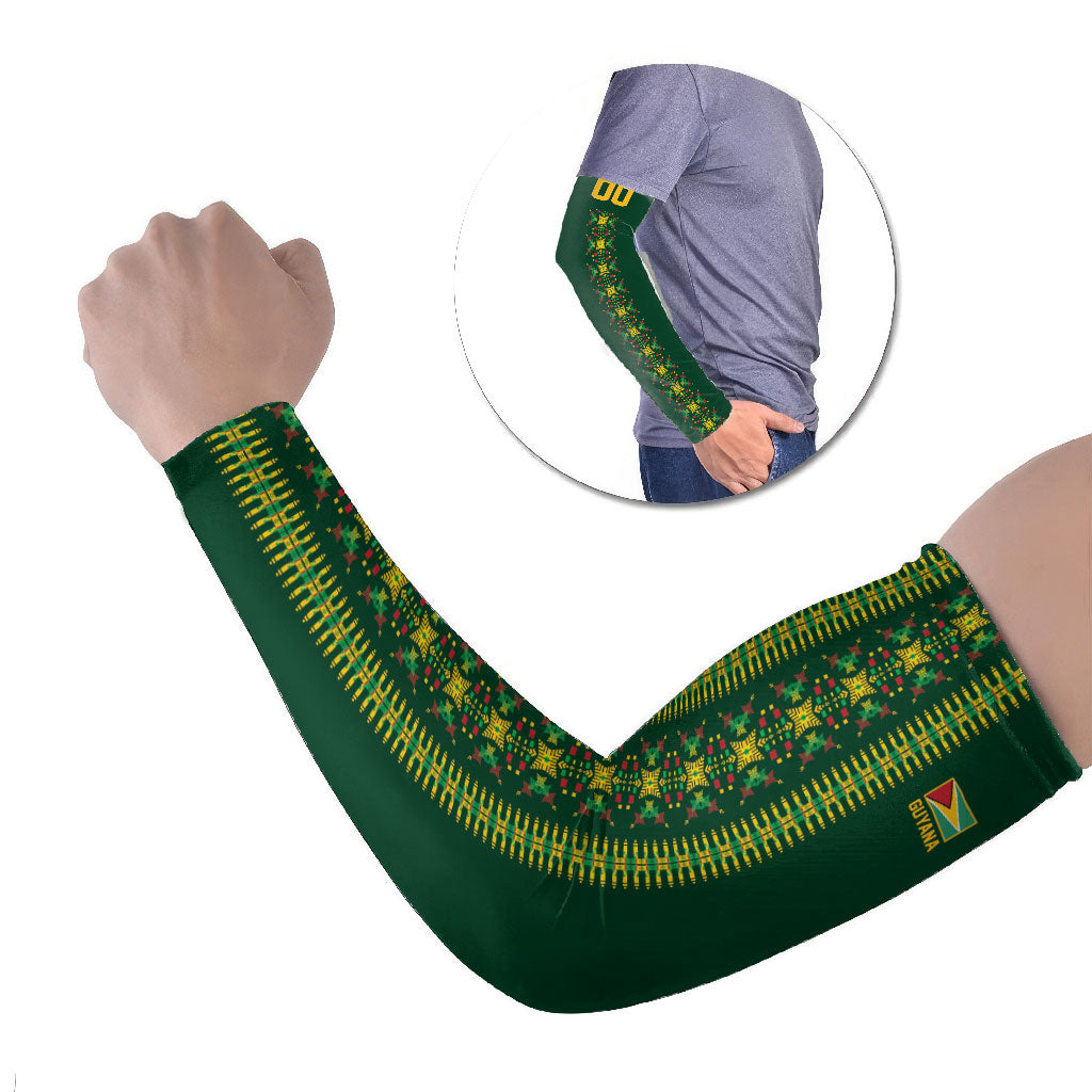 Custom Women’s Cricket Guyana Floral Series Arm Sleeves Rainforest Floral Geometry Motif