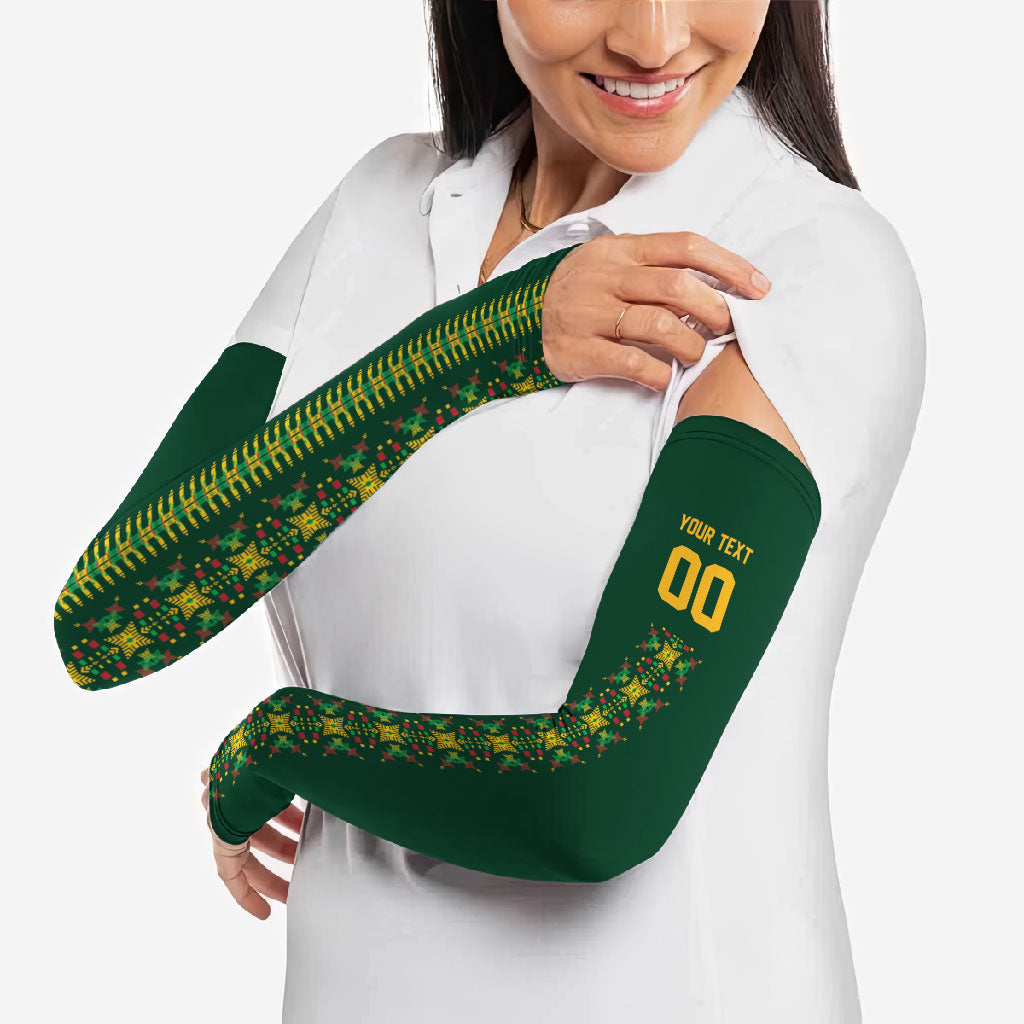 Custom Women’s Cricket Guyana Floral Series Arm Sleeves Rainforest Floral Geometry Motif