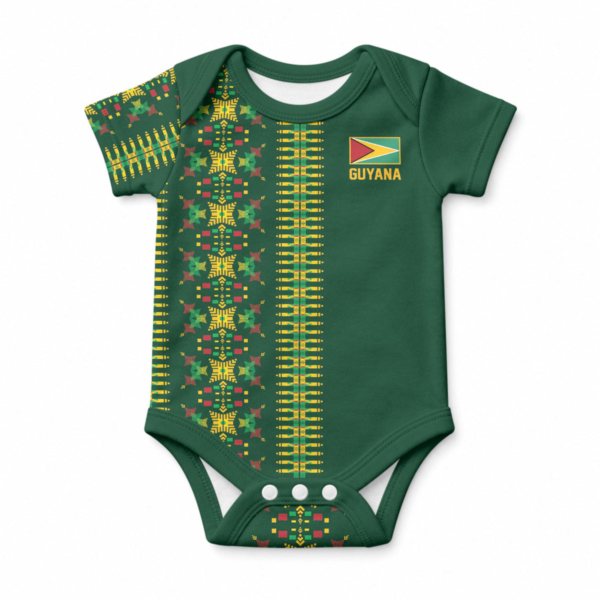 Custom Women’s Cricket Guyana Floral Series Baby Onesie Rainforest Floral Geometry Motif