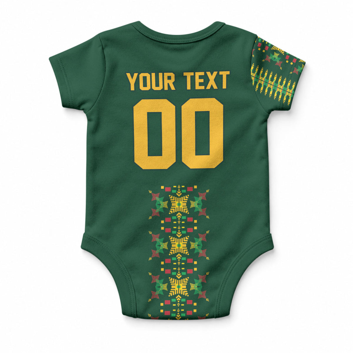 Custom Women’s Cricket Guyana Floral Series Baby Onesie Rainforest Floral Geometry Motif