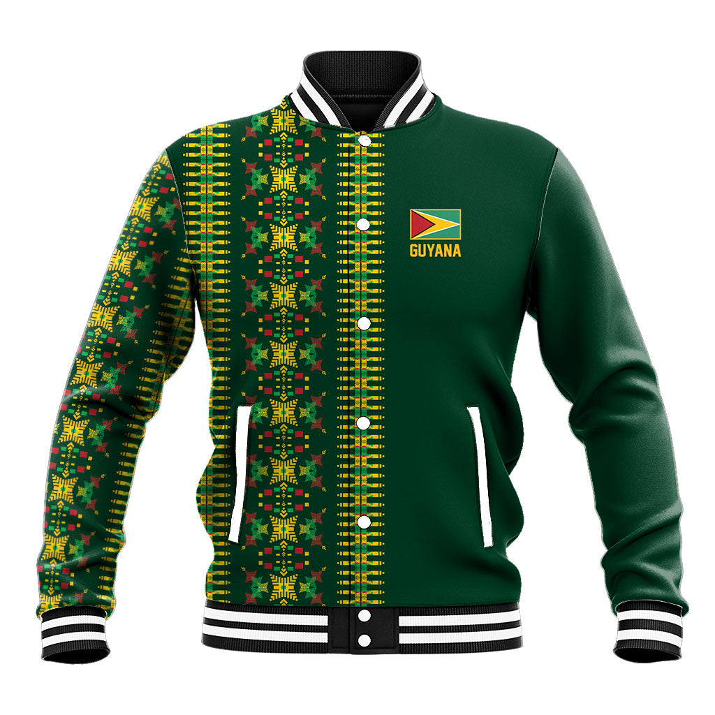 Custom Women’s Cricket Guyana Floral Series Baseball Jacket Rainforest Floral Geometry Motif
