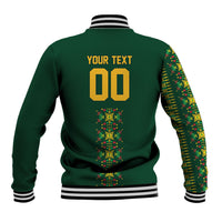 Custom Women’s Cricket Guyana Floral Series Baseball Jacket Rainforest Floral Geometry Motif