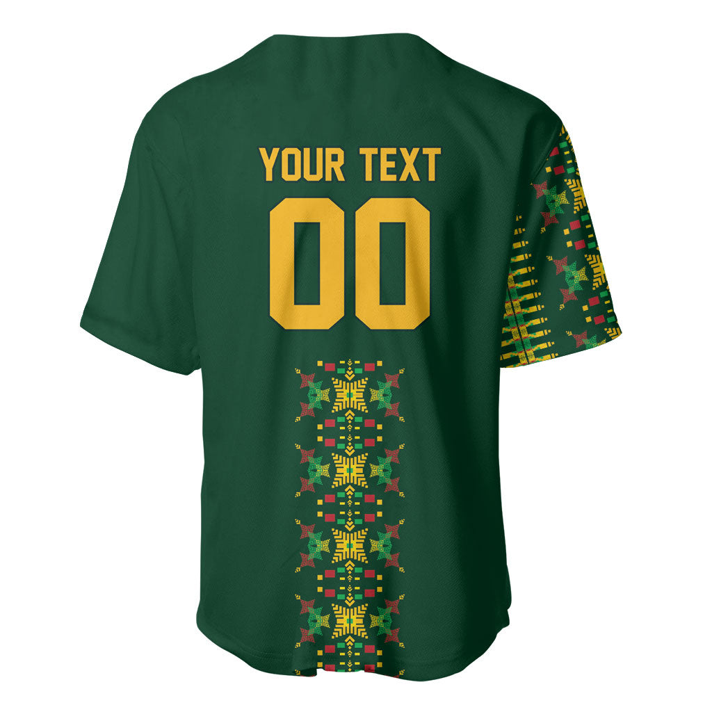 Custom Women’s Cricket Guyana Floral Series Baseball Jersey Rainforest Floral Geometry Motif