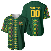 Custom Women’s Cricket Guyana Floral Series Baseball Jersey Rainforest Floral Geometry Motif
