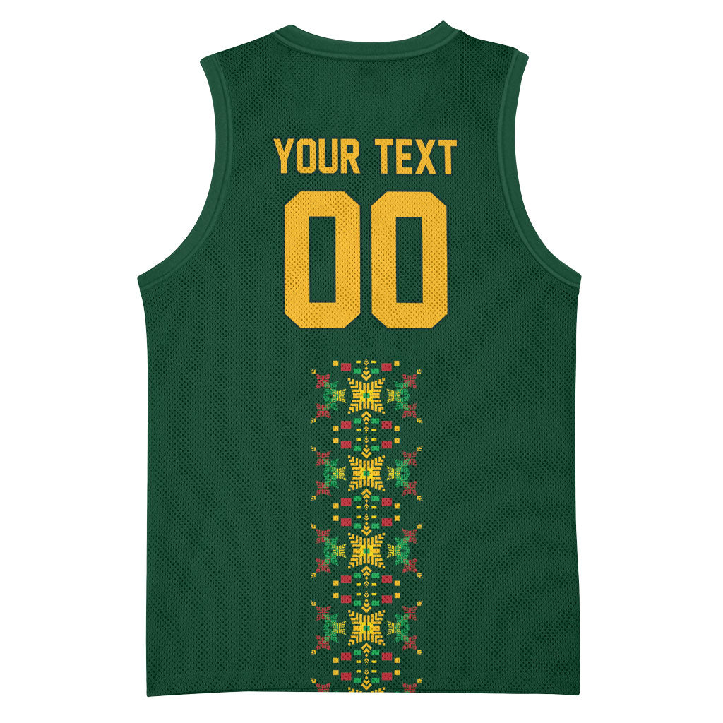 Custom Women’s Cricket Guyana Floral Series Basketball Jersey Rainforest Floral Geometry Motif