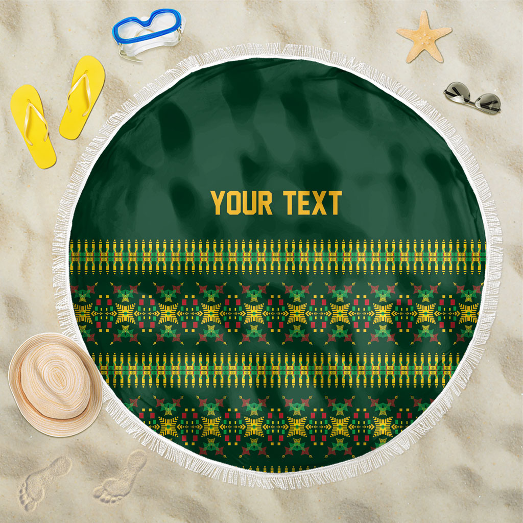 Custom Women’s Cricket Guyana Floral Series Beach Blanket Rainforest Floral Geometry Motif
