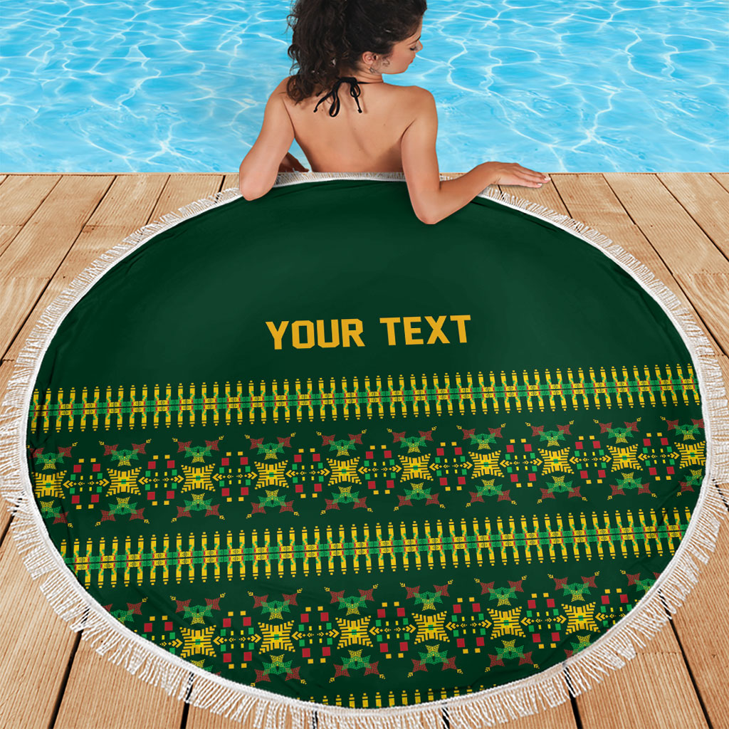 Custom Women’s Cricket Guyana Floral Series Beach Blanket Rainforest Floral Geometry Motif