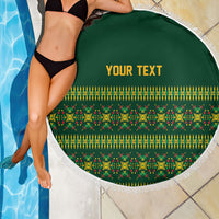 Custom Women’s Cricket Guyana Floral Series Beach Blanket Rainforest Floral Geometry Motif