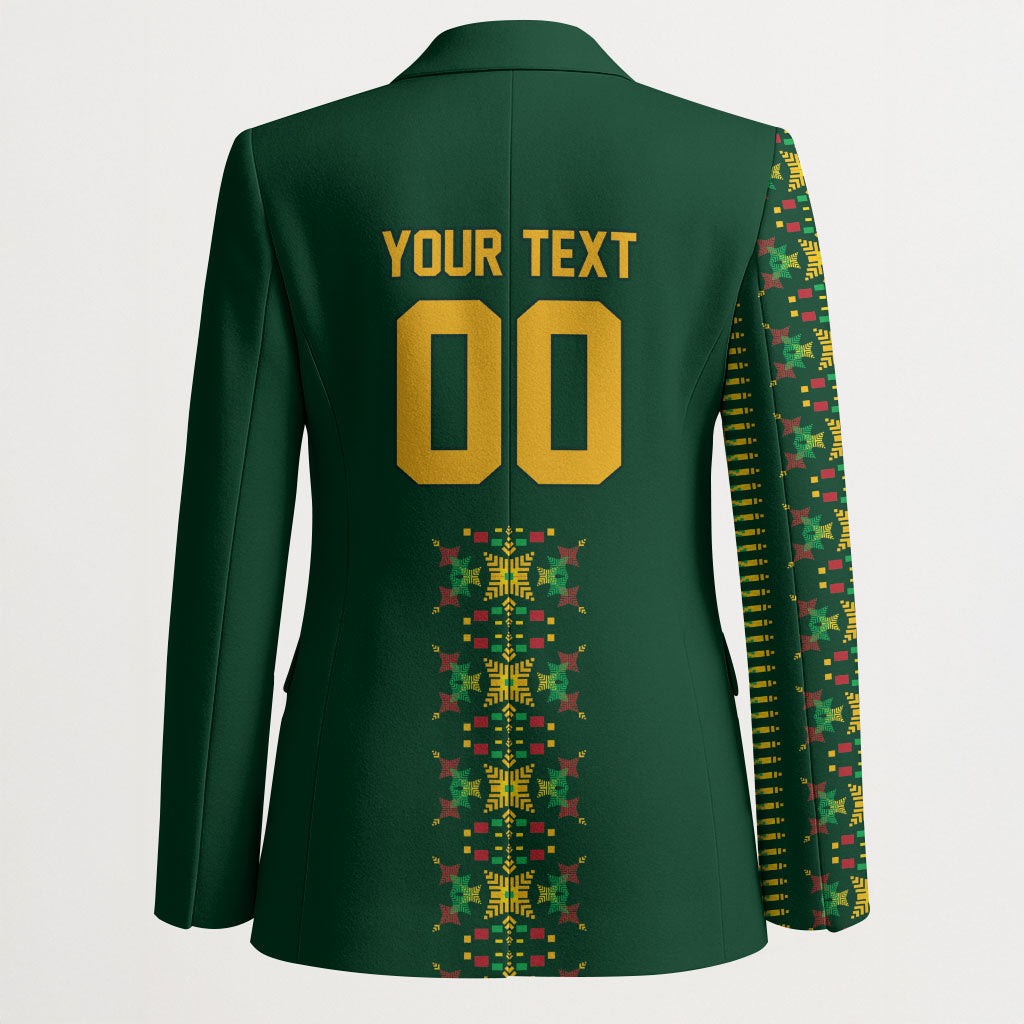Custom Women’s Cricket Guyana Floral Series Blazer Rainforest Floral Geometry Motif