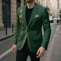 Custom Women’s Cricket Guyana Floral Series Blazer Rainforest Floral Geometry Motif