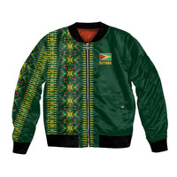 Custom Women’s Cricket Guyana Floral Series Bomber Jacket Rainforest Floral Geometry Motif