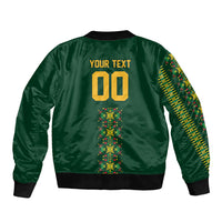 Custom Women’s Cricket Guyana Floral Series Bomber Jacket Rainforest Floral Geometry Motif