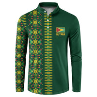 Custom Women’s Cricket Guyana Floral Series Button Sweatshirt Rainforest Floral Geometry Motif