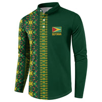 Custom Women’s Cricket Guyana Floral Series Button Sweatshirt Rainforest Floral Geometry Motif