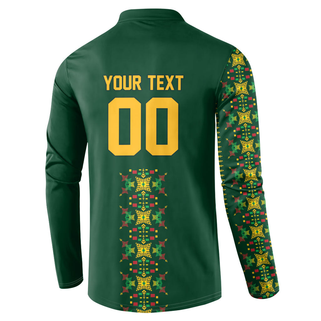 Custom Women’s Cricket Guyana Floral Series Button Sweatshirt Rainforest Floral Geometry Motif