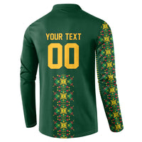 Custom Women’s Cricket Guyana Floral Series Button Sweatshirt Rainforest Floral Geometry Motif