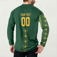 Custom Women’s Cricket Guyana Floral Series Button Sweatshirt Rainforest Floral Geometry Motif