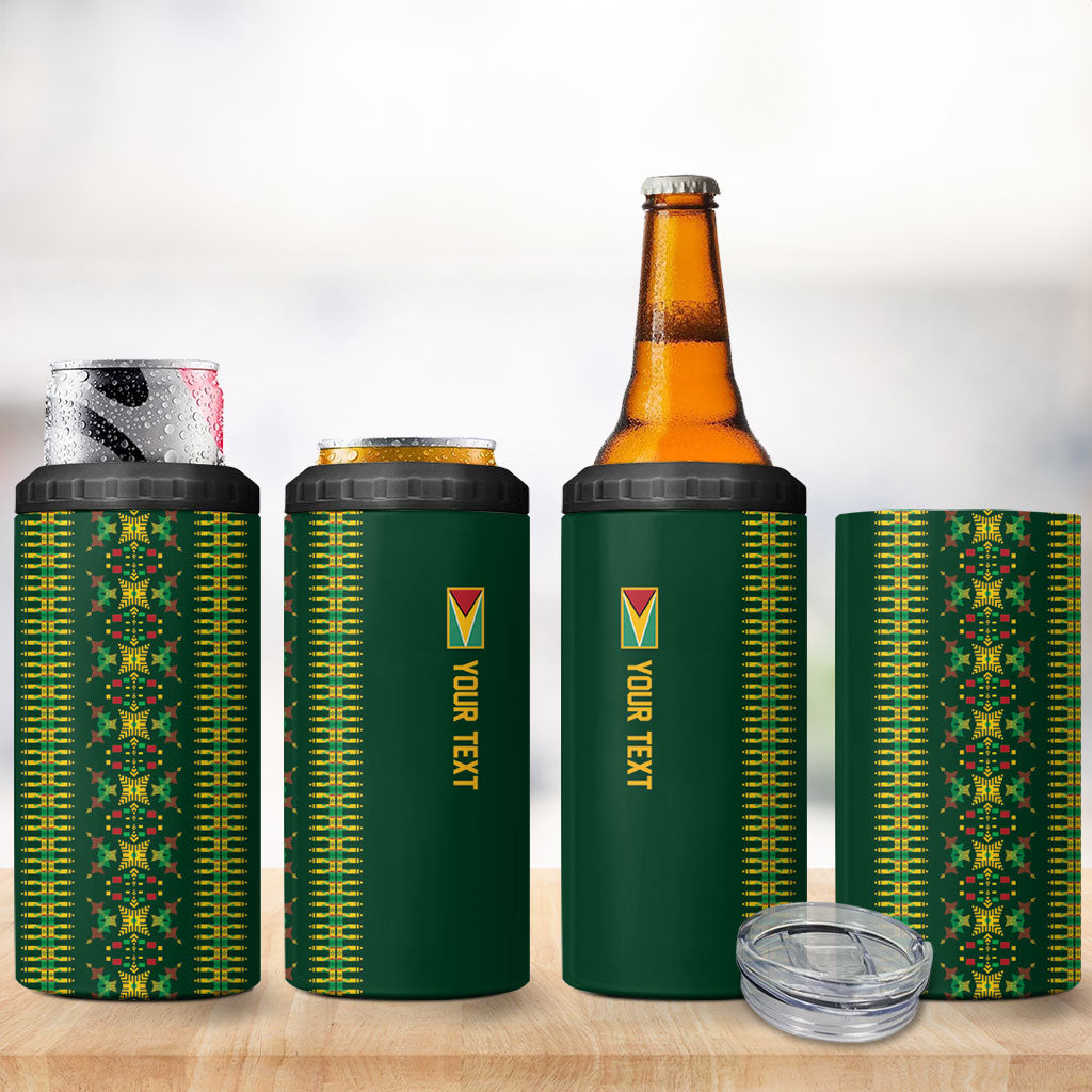 Custom Women’s Cricket Guyana Floral Series 4 in 1 Can Cooler Tumbler Rainforest Floral Geometry Motif