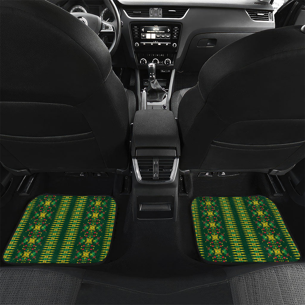 Custom Women’s Cricket Guyana Floral Series Car Mats Rainforest Floral Geometry Motif