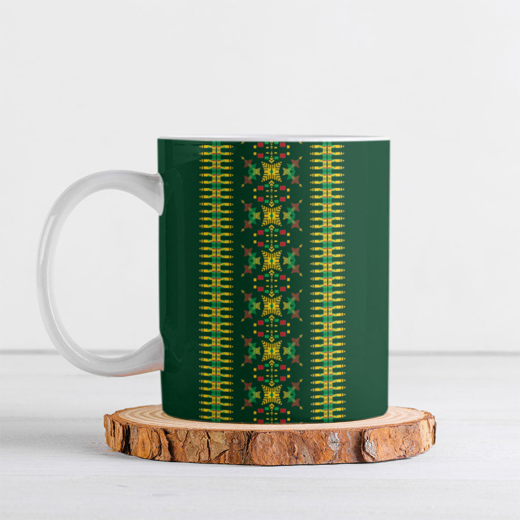 Custom Women’s Cricket Guyana Floral Series Ceramic Mug Rainforest Floral Geometry Motif