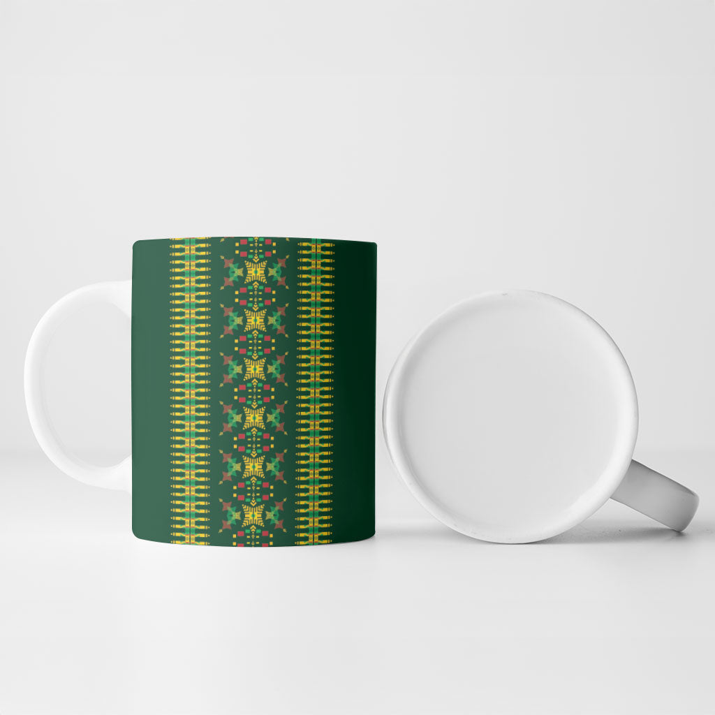 Custom Women’s Cricket Guyana Floral Series Ceramic Mug Rainforest Floral Geometry Motif