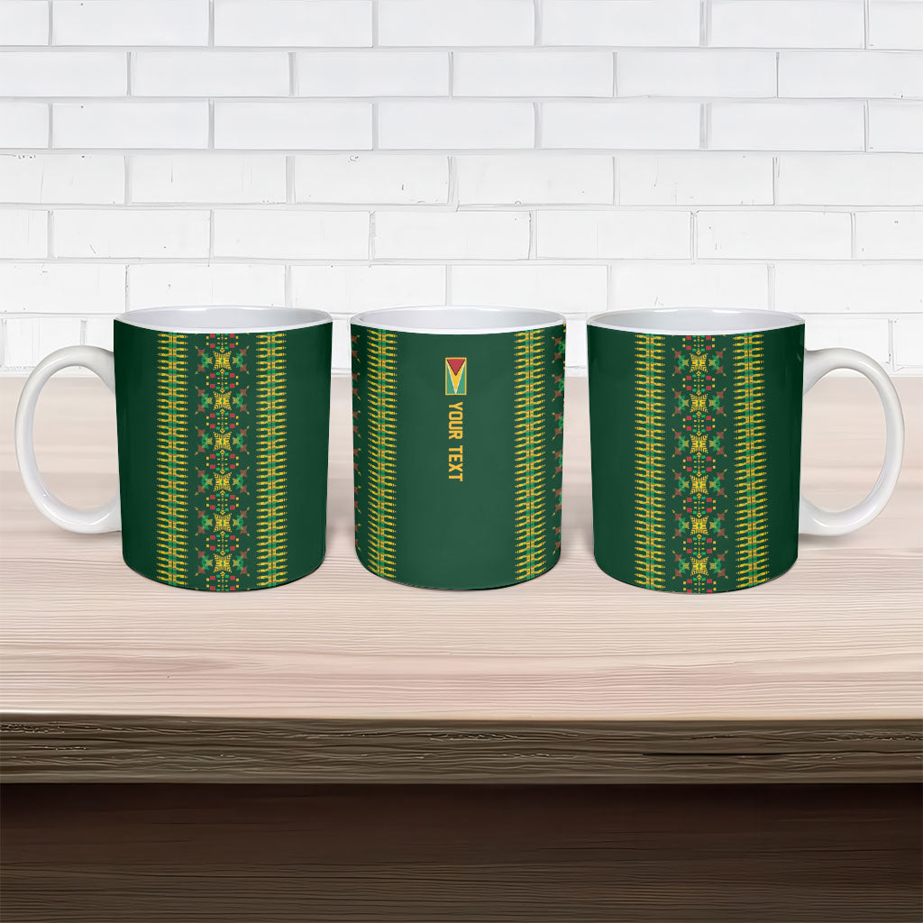 Custom Women’s Cricket Guyana Floral Series Ceramic Mug Rainforest Floral Geometry Motif