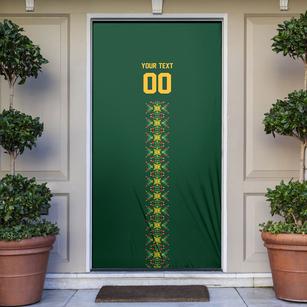 Custom Women’s Cricket Guyana Floral Series Door Cover Rainforest Floral Geometry Motif