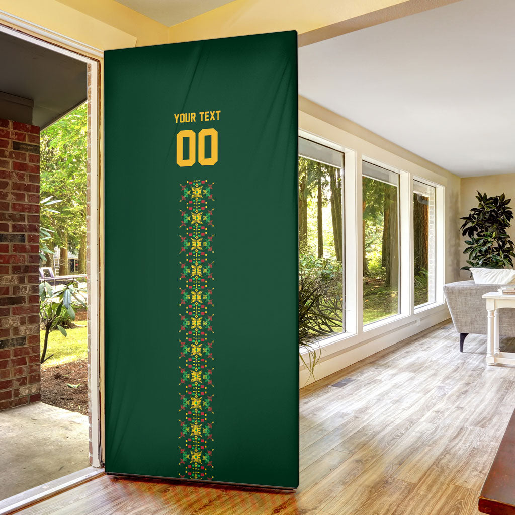 Custom Women’s Cricket Guyana Floral Series Door Cover Rainforest Floral Geometry Motif