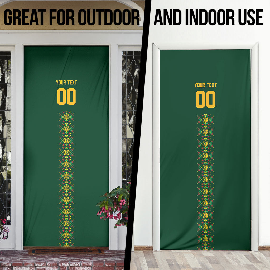 Custom Women’s Cricket Guyana Floral Series Door Cover Rainforest Floral Geometry Motif
