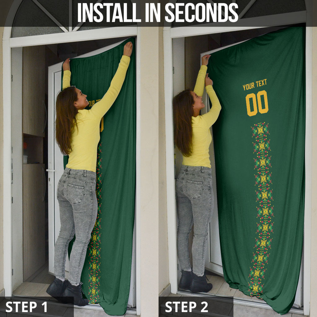 Custom Women’s Cricket Guyana Floral Series Door Cover Rainforest Floral Geometry Motif