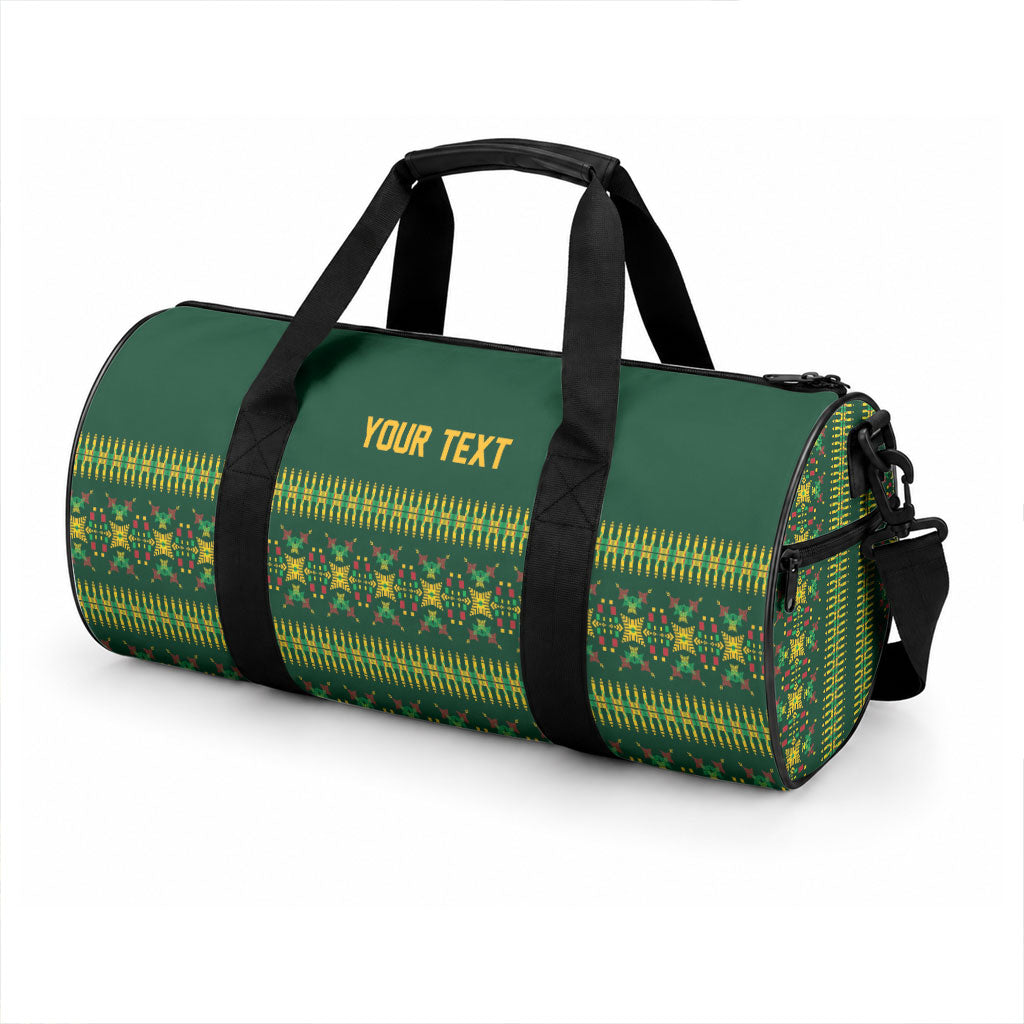 Custom Women’s Cricket Guyana Floral Series Duffle Bag Rainforest Floral Geometry Motif