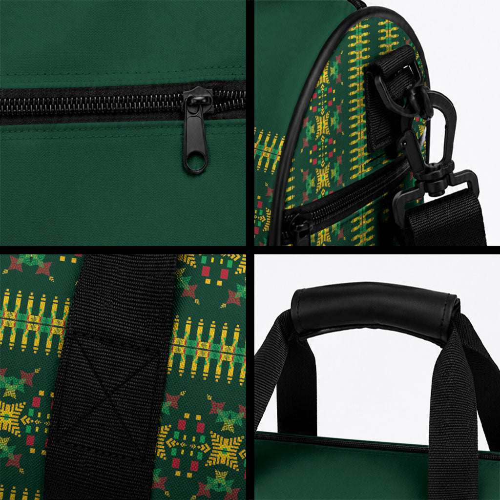 Custom Women’s Cricket Guyana Floral Series Duffle Bag Rainforest Floral Geometry Motif