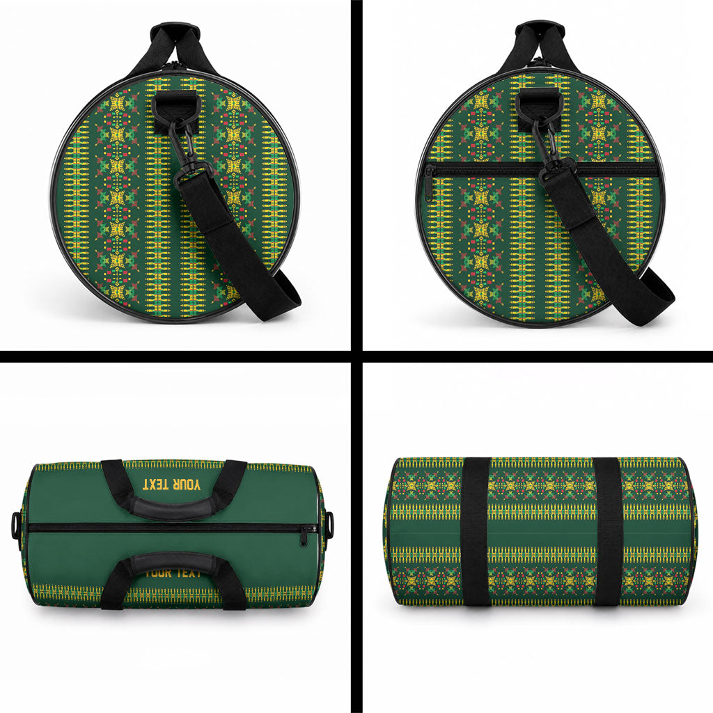 Custom Women’s Cricket Guyana Floral Series Duffle Bag Rainforest Floral Geometry Motif