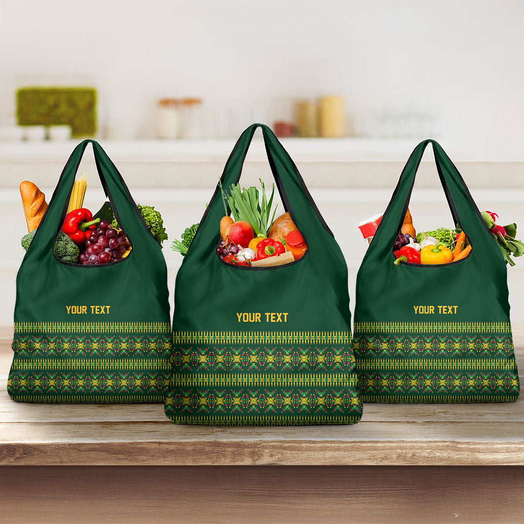 Custom Women’s Cricket Guyana Floral Series Grocery Bag Rainforest Floral Geometry Motif