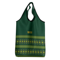 Custom Women’s Cricket Guyana Floral Series Grocery Bag Rainforest Floral Geometry Motif