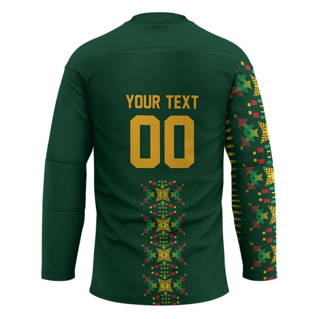 Custom Women’s Cricket Guyana Floral Series Hockey Jersey Rainforest Floral Geometry Motif