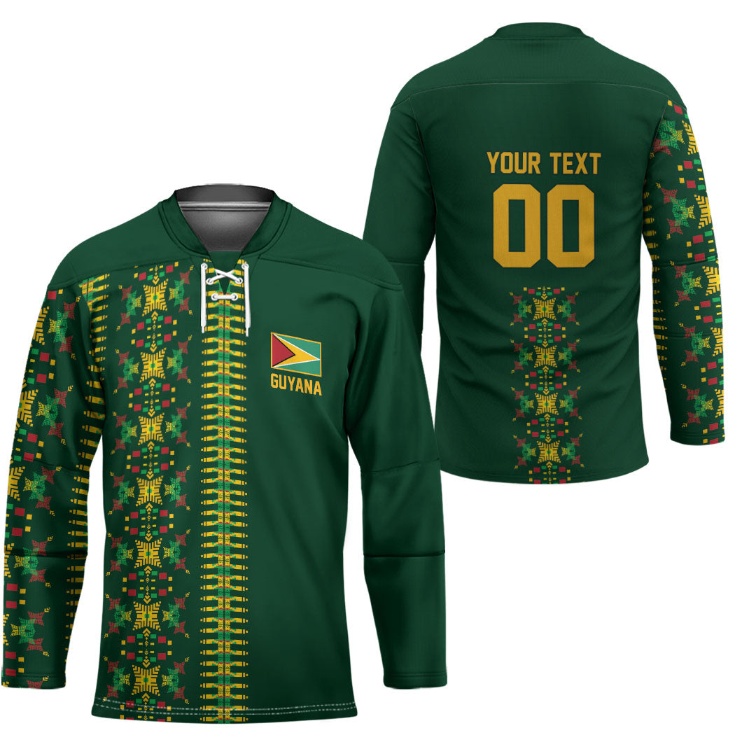 Custom Women’s Cricket Guyana Floral Series Hockey Jersey Rainforest Floral Geometry Motif