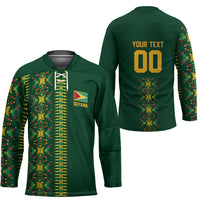 Custom Women’s Cricket Guyana Floral Series Hockey Jersey Rainforest Floral Geometry Motif