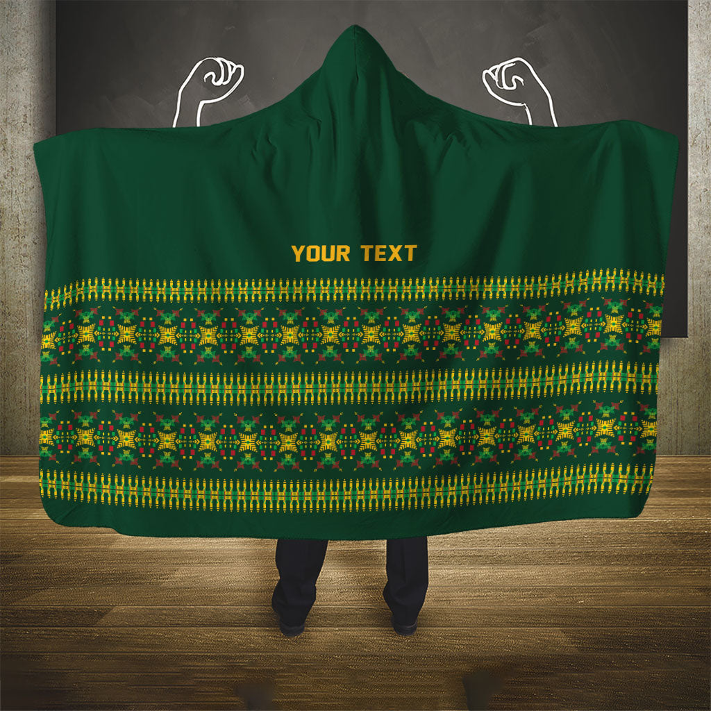 Custom Women’s Cricket Guyana Floral Series Hooded Blanket Rainforest Floral Geometry Motif