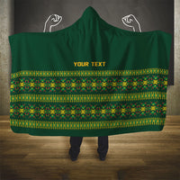 Custom Women’s Cricket Guyana Floral Series Hooded Blanket Rainforest Floral Geometry Motif