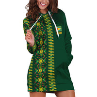 Custom Women’s Cricket Guyana Floral Series Hoodie Dress Rainforest Floral Geometry Motif