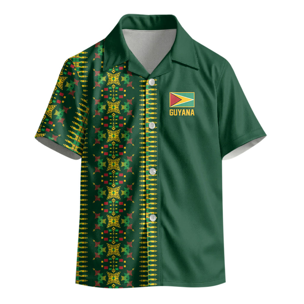 Custom Women’s Cricket Guyana Floral Series Kid Hawaiian Shirt Rainforest Floral Geometry Motif