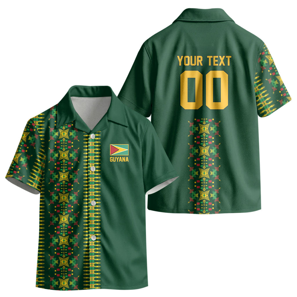 Custom Women’s Cricket Guyana Floral Series Kid Hawaiian Shirt Rainforest Floral Geometry Motif