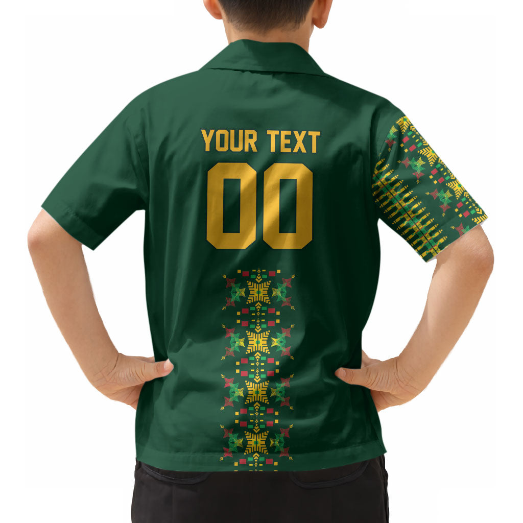 Custom Women’s Cricket Guyana Floral Series Kid Hawaiian Shirt Rainforest Floral Geometry Motif