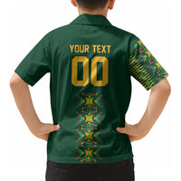 Custom Women’s Cricket Guyana Floral Series Kid Hawaiian Shirt Rainforest Floral Geometry Motif