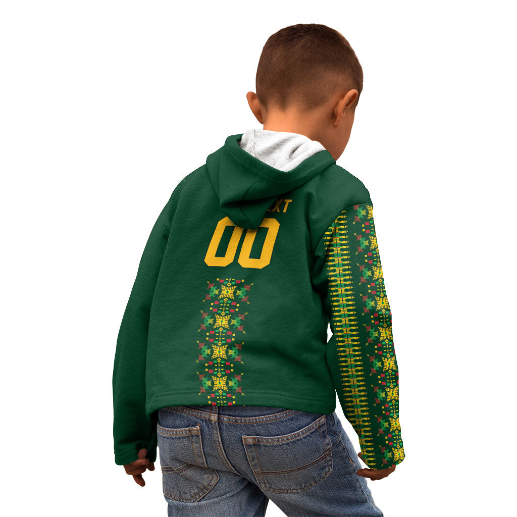Custom Women’s Cricket Guyana Floral Series Kid Hoodie Rainforest Floral Geometry Motif