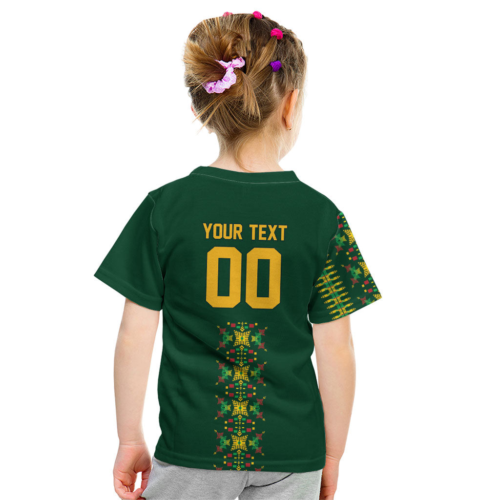 Custom Women’s Cricket Guyana Floral Series Kid T Shirt Rainforest Floral Geometry Motif