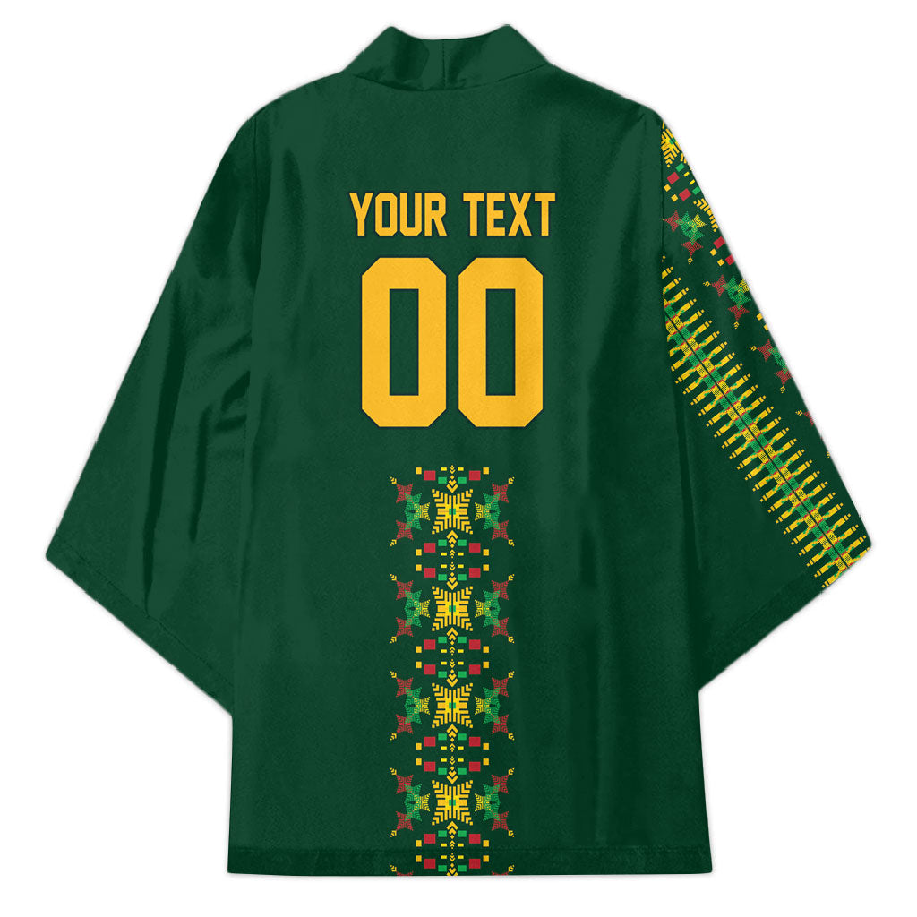 Custom Women’s Cricket Guyana Floral Series Kimono Rainforest Floral Geometry Motif