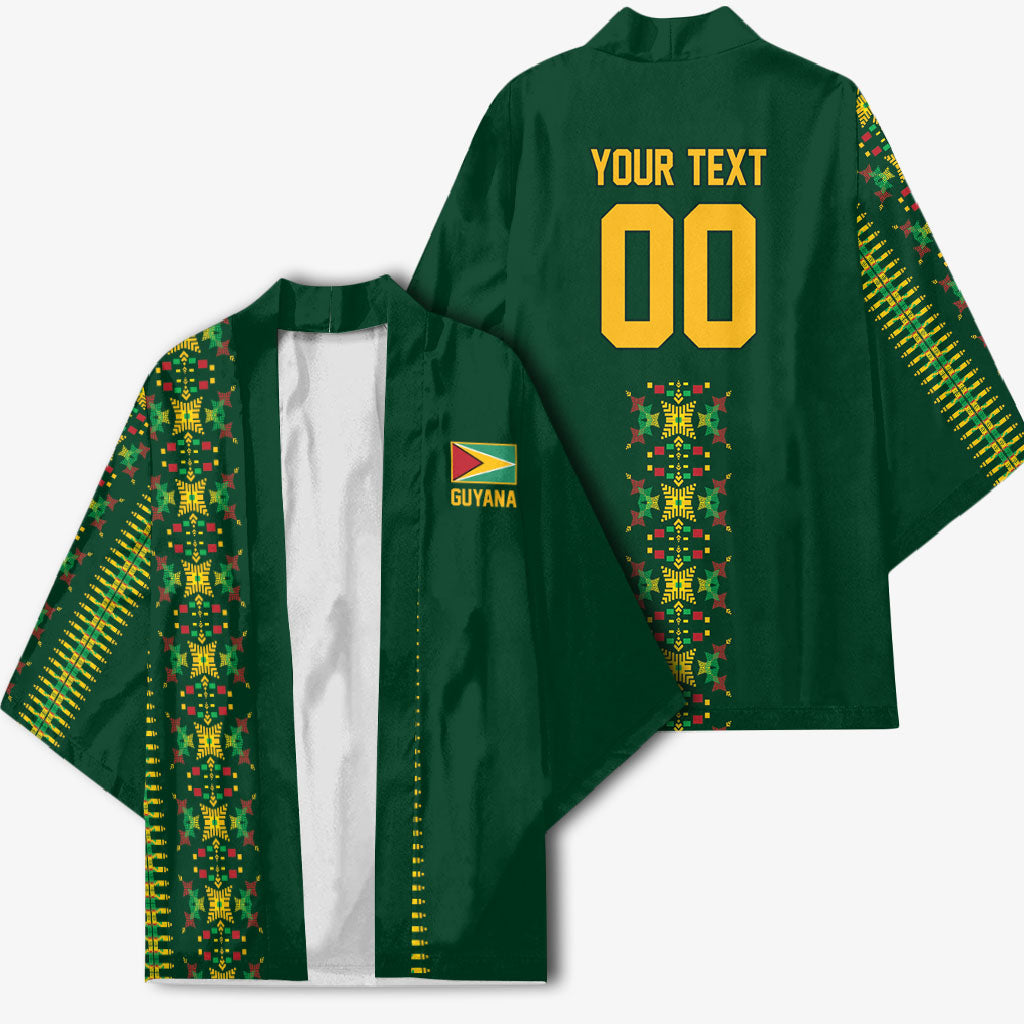 Custom Women’s Cricket Guyana Floral Series Kimono Rainforest Floral Geometry Motif