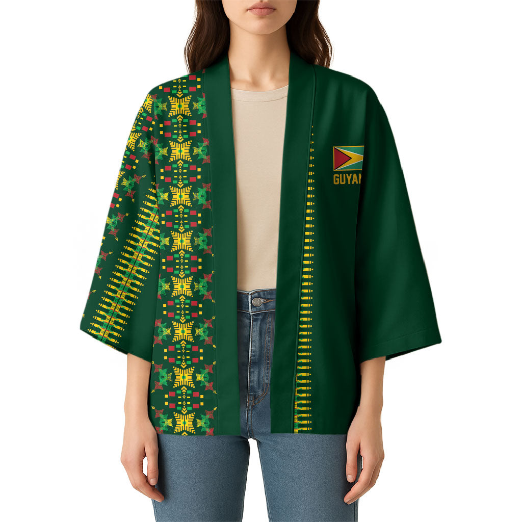 Custom Women’s Cricket Guyana Floral Series Kimono Rainforest Floral Geometry Motif